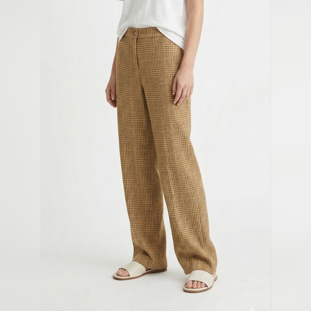 Willi Smith Trousers Camel Herringbone Metallic Classic Office Preppy 12